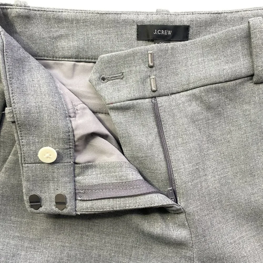 J. CREW Wide Leg Trouser Womens Sz 2 Petite Grey